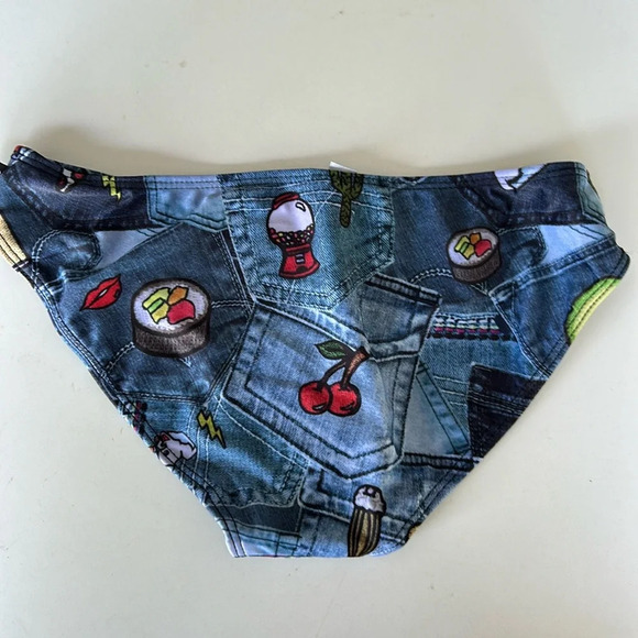 New Terez denim patch bikini bottoms only  girls size 16 - Picture 2 of 2
